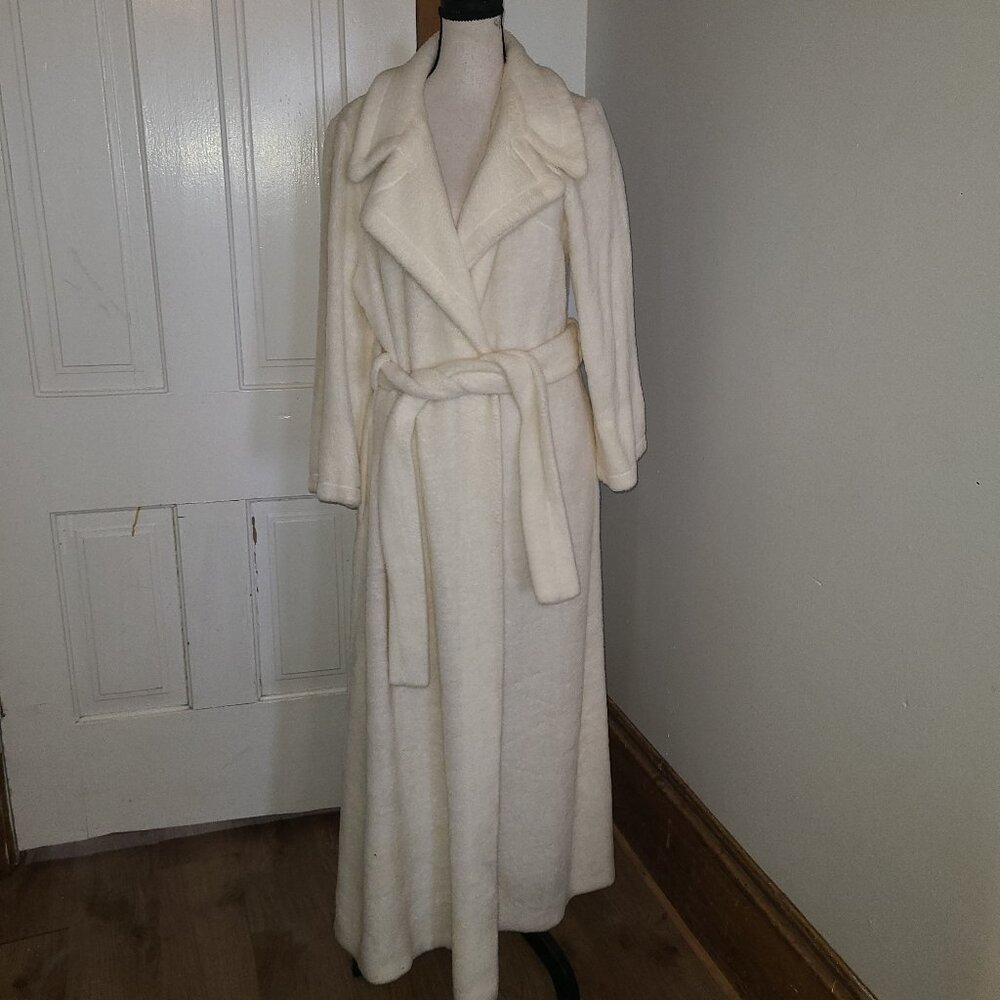 Vintage Sears Best At Home Wear Retro Off White Plush Robe Women's L Bathrobe